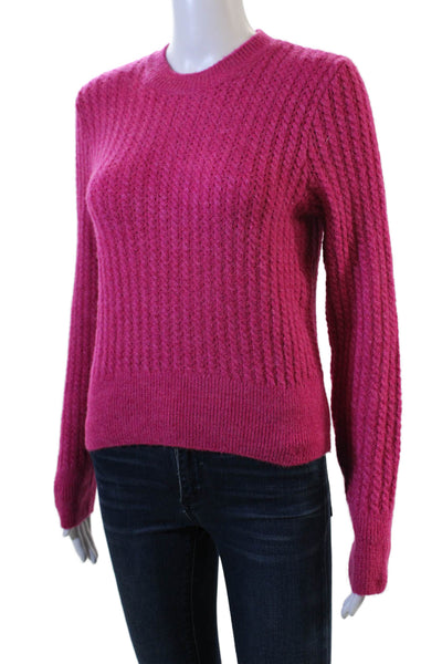 MNG Unisex Pullover Sweater Pink Crew Neck Long Sleeve Acrylic Blend Size S