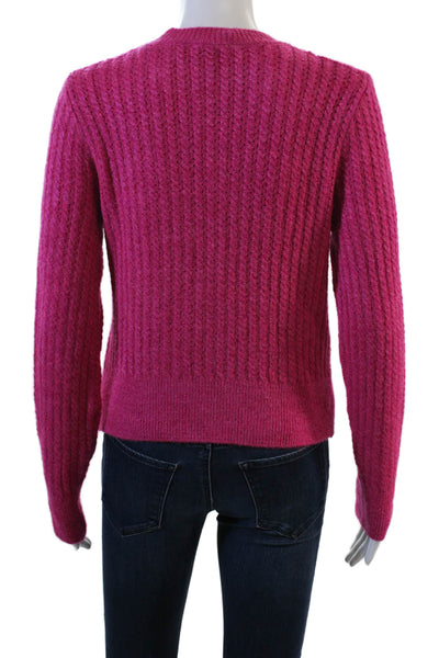 MNG Unisex Pullover Sweater Pink Crew Neck Long Sleeve Acrylic Blend Size S