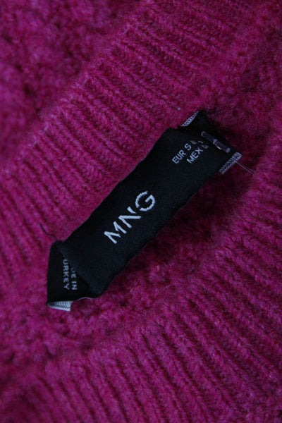 MNG Unisex Pullover Sweater Pink Crew Neck Long Sleeve Acrylic Blend Size S