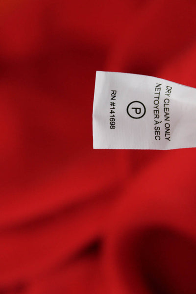 Ramy Brook Women Silk Red 3/4 Sleeve Round Neck Hook & Eye Blouse Size S