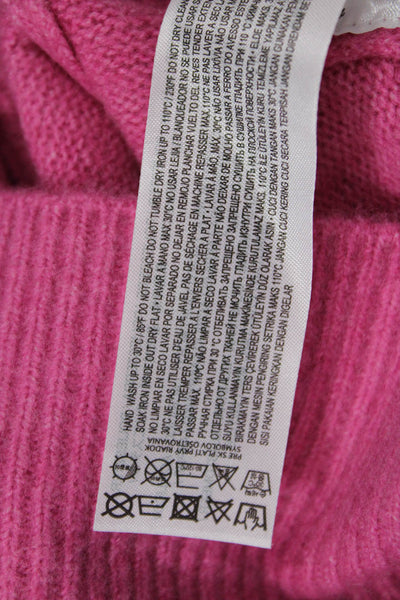 MNG Womens Pullover V Neck Sweater Pink Size 2XS