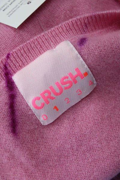 Crush Unisex Pink 100% Cashmere Pullover Sweater Round Neck 90s Fall Size 1