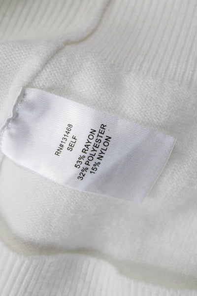 Fate. Womens Pullover Sweater White Crew Neck Long Sleeve Size L