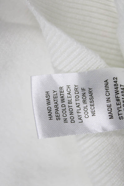 Fate. Womens Pullover Sweater White Crew Neck Long Sleeve Size L