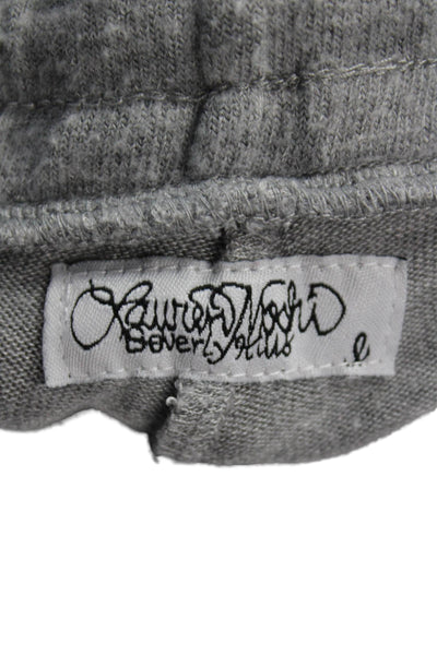 Lauren Moshi Women Jogger Sweatpants Gray Drawstring 50%Cotton 50%Poly Size L