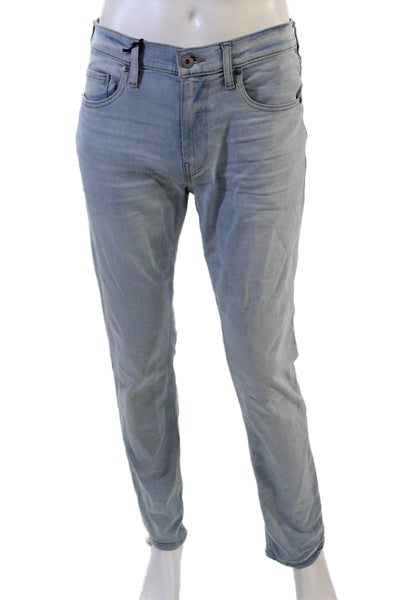 Paige Mens Straight Jeans Gray High Rise Button Fly 34 Inseam Size 31