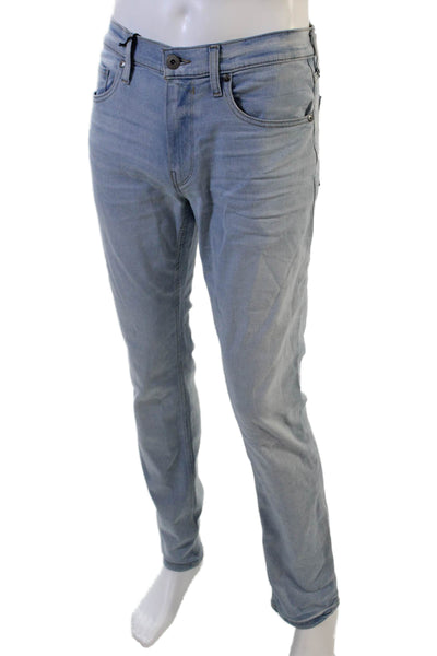 Paige Mens Straight Jeans Gray High Rise Button Fly 34 Inseam Size 31