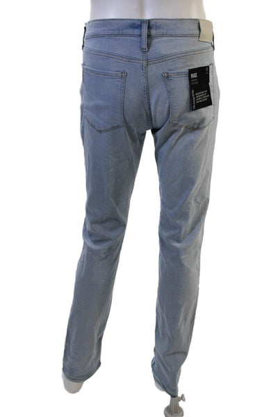 Paige Mens Straight Jeans Gray High Rise Button Fly 34 Inseam Size 31