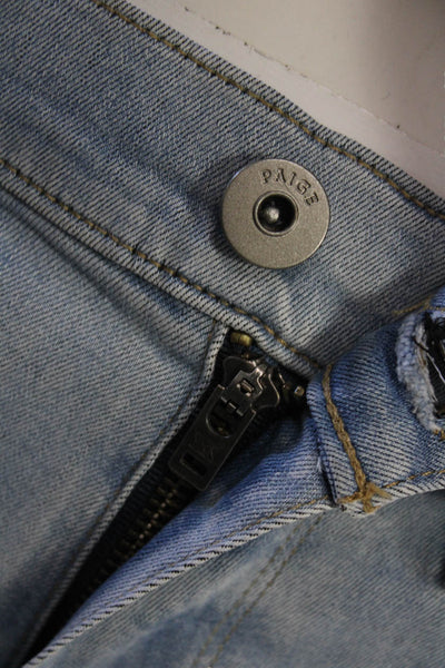 Paige Mens Straight Jeans Gray High Rise Button Fly 34 Inseam Size 31