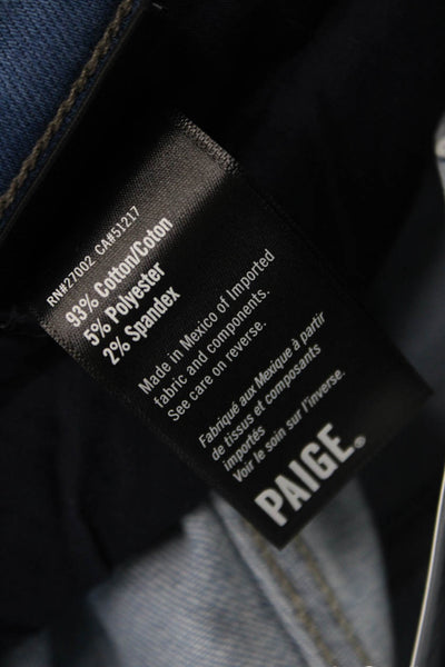 Paige Mens Straight Jeans Gray High Rise Button Fly 34 Inseam Size 31