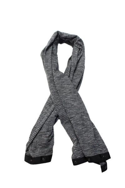 Lululemon Women's Snap Button Black Striped Scarf Shawl Wrap Size 60" X 29"