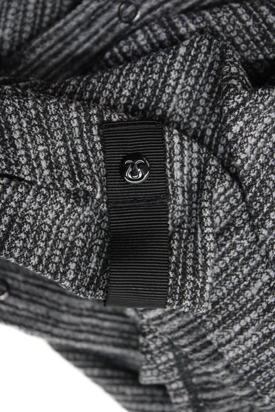 Lululemon Women's Snap Button Black Striped Scarf Shawl Wrap Size 60" X 29"