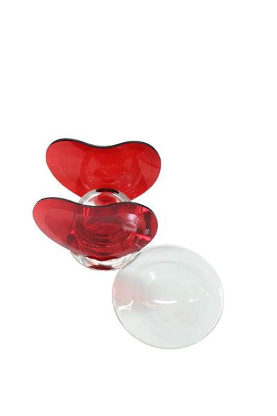 Designer Red Clear Glass Heart Candle Wax Melter 4"