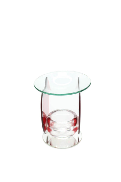 Designer Red Clear Glass Heart Candle Wax Melter 4"