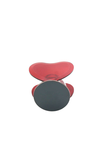 Designer Red Clear Glass Heart Candle Wax Melter 4"