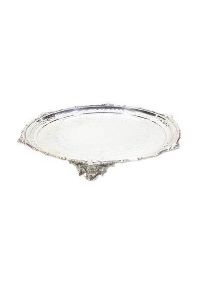 Designer Silver Plated Rounded Vintage Tray 13"x13"