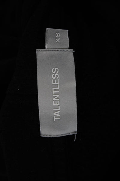 Talentless Unisex Pullover Hoodie Black Cotton Blend Long Sleeve Size XS