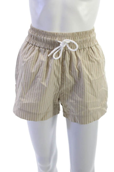 Frame Unisex Chino Shorts Beige Drawstring Striped Size XS