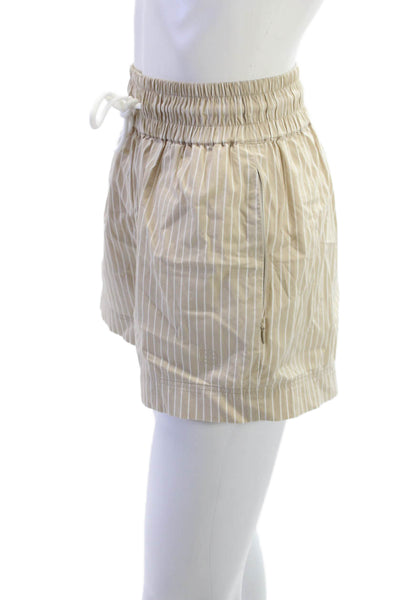 Frame Unisex Chino Shorts Beige Drawstring Striped Size XS