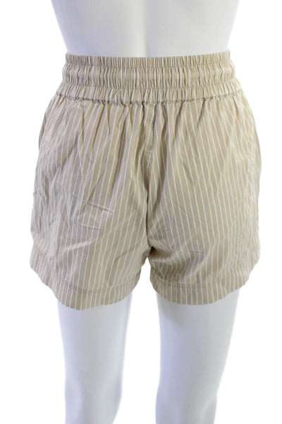 Frame Unisex Chino Shorts Beige Drawstring Striped Size XS