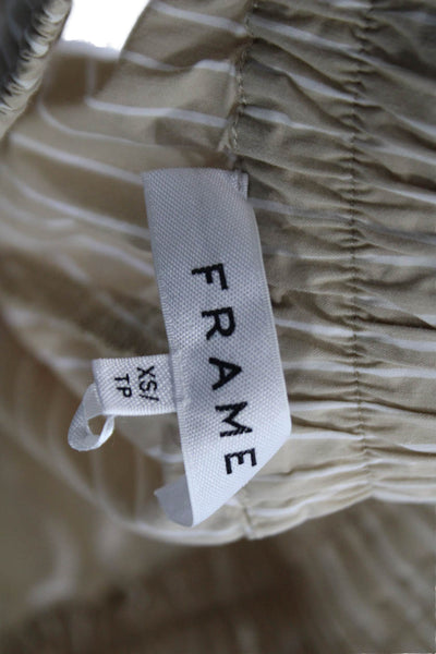 Frame Unisex Chino Shorts Beige Drawstring Striped Size XS