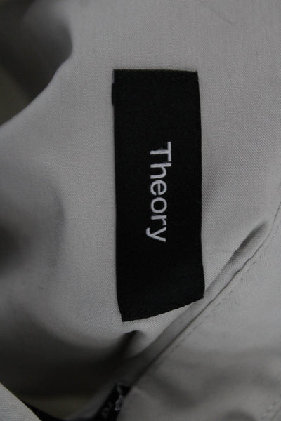 Theory Mens Point Collar Dress Shirt Gray Long Sleeve Cotton Blend Size XL
