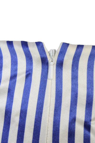 Lauren Ralph Lauren Womens Blue Striped Silk Pencil Skirt Knee Length Size 12