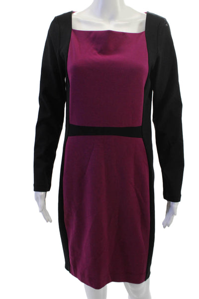 Narciso Rodriguez Womens Sheath Dress Black Square Neck Midcalf Zip Size M