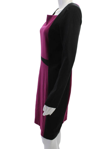 Narciso Rodriguez Womens Sheath Dress Black Square Neck Midcalf Zip Size M