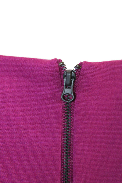 Narciso Rodriguez Womens Sheath Dress Black Square Neck Midcalf Zip Size M