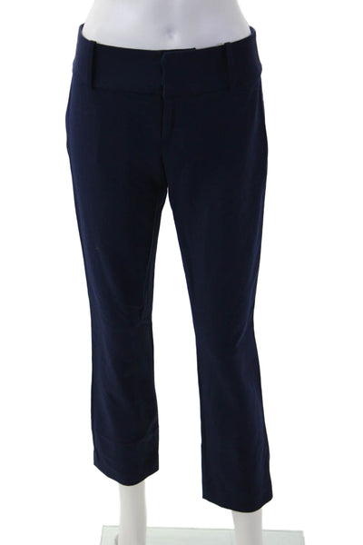 Alice + Olivia Women Cropped Ankle Dress Pants Dark Blue Size 2