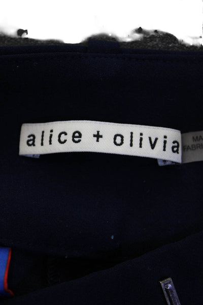 Alice + Olivia Women Cropped Ankle Dress Pants Dark Blue Size 2