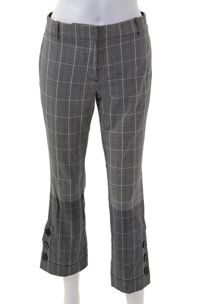 Derek Lam 10 Crosby Womens Black Plaid Ankle Cropped Dress Pants Size 2