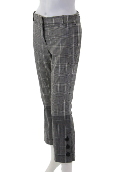Derek Lam 10 Crosby Womens Black Plaid Ankle Cropped Dress Pants Size 2