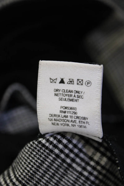 Derek Lam 10 Crosby Womens Black Plaid Ankle Cropped Dress Pants Size 2