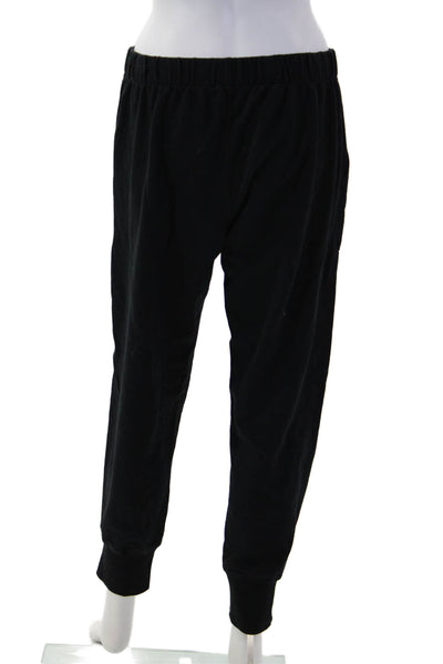 Sundays Womens Jogger Sweatpants Black Button Closure Size M