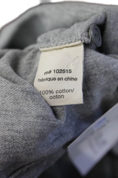 John Varvatos Star USA Mens Long Sleeves Polo Shirt Grey Cotton Size Large