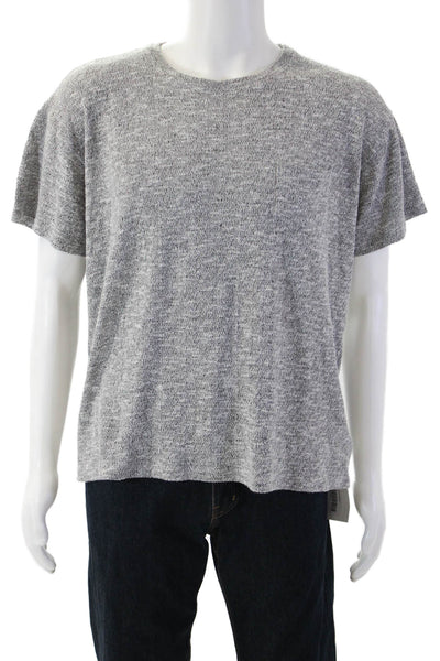 John Elliott Mens Gray T-Shirt Crew Neck Short Sleeve Designer Size 3XL