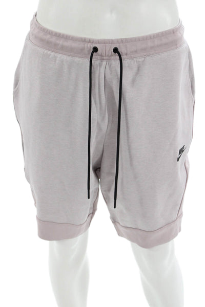Nike Mens Sweat Shorts Gray Drawstring Cotton Size L