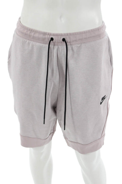 Nike Mens Sweat Shorts Gray Drawstring Cotton Size L