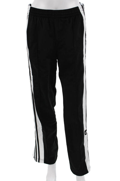 Adidas Unisex Black Striped Sweatpants Drawstring Recycled Polyester Size XS