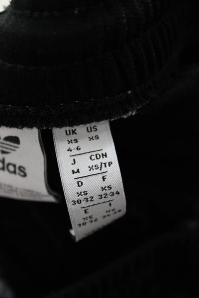 Adidas Unisex Black Striped Sweatpants Drawstring Recycled Polyester Size XS