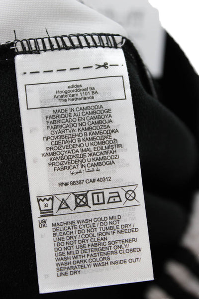 Adidas Unisex Black Striped Sweatpants Drawstring Recycled Polyester Size XS