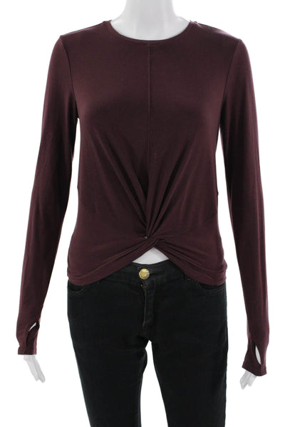 Athleta Womens Brown Crew Neck Long Sleeve T-Shirt Size XS