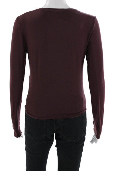 Athleta Womens Brown Crew Neck Long Sleeve T-Shirt Size XS