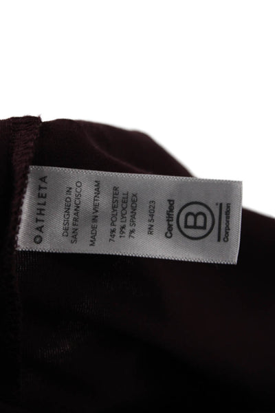 Athleta Womens Brown Crew Neck Long Sleeve T-Shirt Size XS
