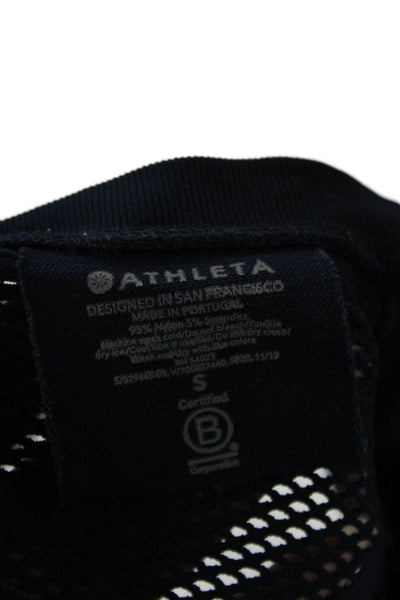 Athleta Women Dark Blue Crewneck Long Sleeve Top Nylon Spandex Size S