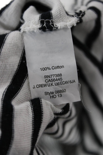 J Crew Womens Black Striped Ringer T-Shirt 3/4 Sleeve Crew Neck Cotton Size S