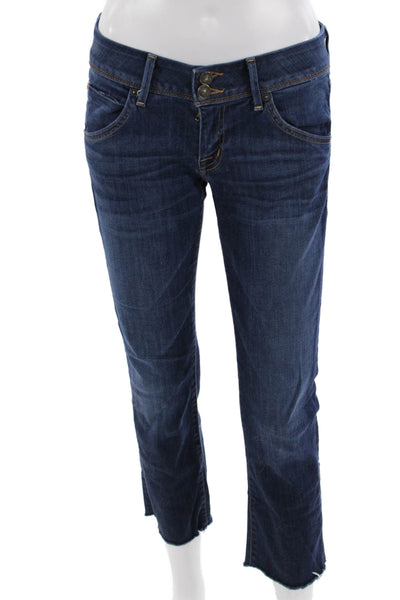 Hudson Womens Cropped Dark Blue Mid Rise Jeans Size 27