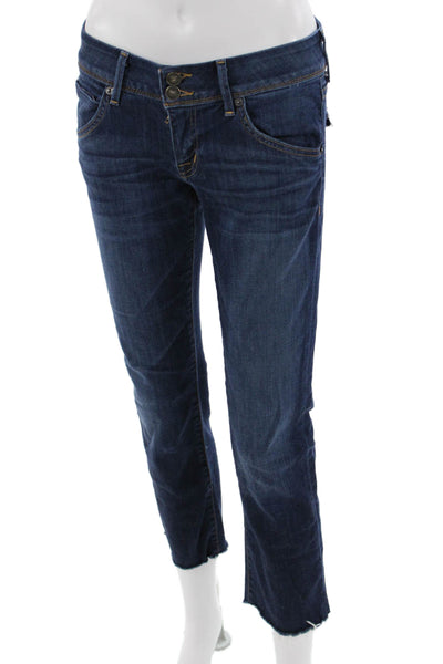 Hudson Womens Cropped Dark Blue Mid Rise Jeans Size 27